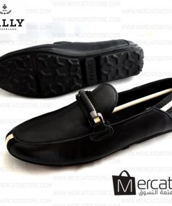 حذاء بالي للرجال أسود اللون مصنوع من الجلد الطبيعي الفاخر