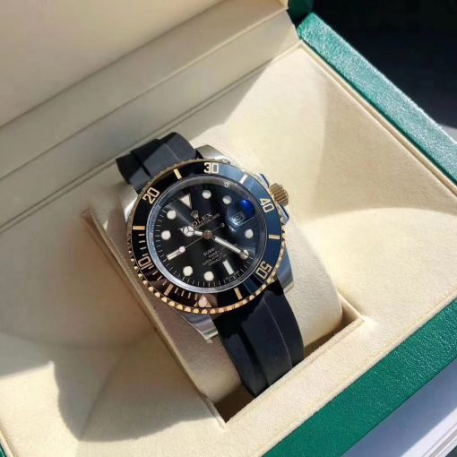 ⁦Rolex تقليد ساعة رولكس ساب مارينر إطار مطاطي بأرضية لون أسود للرجال مقاس 40⁩ - الصورة ⁦2⁩
