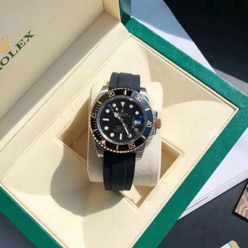 ⁦Rolex تقليد ساعة رولكس ساب مارينر إطار مطاطي بأرضية لون أسود للرجال مقاس 40⁩ - الصورة ⁦3⁩