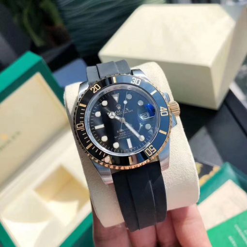 ⁦Rolex تقليد ساعة رولكس ساب مارينر إطار مطاطي بأرضية لون أسود للرجال مقاس 40⁩ - الصورة ⁦4⁩