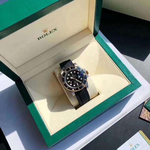 ⁦Rolex تقليد ساعة رولكس ساب مارينر إطار مطاطي بأرضية لون أسود للرجال مقاس 40⁩ - الصورة ⁦5⁩