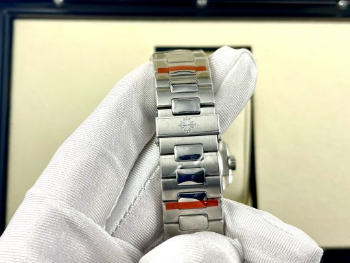 ⁦تقليد ساعة باتيك فيليب Patek Philippe بإطار فضي وأرضية بلون أزرق للرجال مقاس 40⁩ - الصورة ⁦6⁩