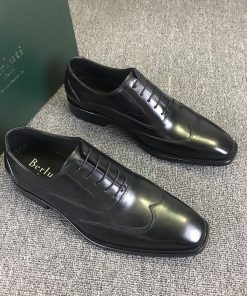 حذاء رسمي بيرلوتي أنيق بلون أسود