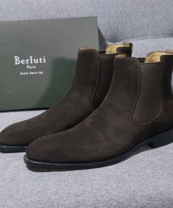 حذاء رسمي بيرلوتي بلون بني غامق