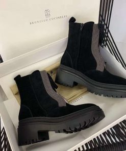 حذاء برونيلو كوتشينيلي بلون أسود للنساء