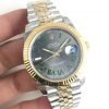 ساعة رولكس ديت جست بالتاريخ فضي مع روز جولد للرجال مقاس 41