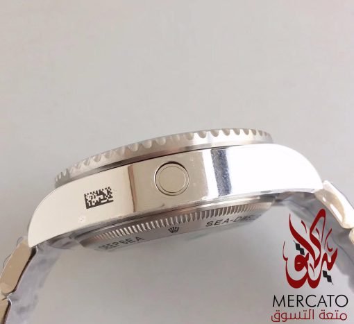 ⁦Rolex  ساعة رولكس تقليد ديب سي فضية بأرضية لون أزرق وأسود للرجال مقاس 44⁩ - الصورة ⁦10⁩