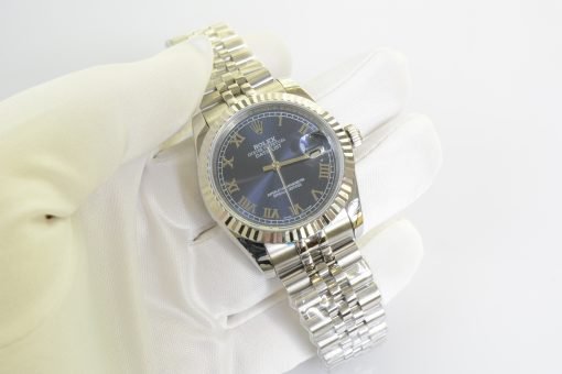 ⁦ساعة رولكس ديت جست بالتاريخ أرضيه لون أزرق مقاس 36 Rolex⁩ - الصورة ⁦9⁩