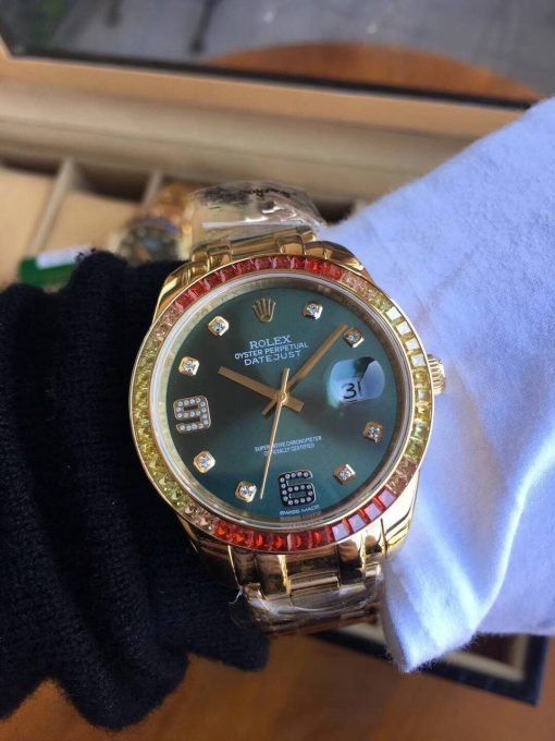 ⁦ساعة رولكس ديت جست بالتاريخ أرضيه لون أسود مقاس 36 Rolex⁩ - الصورة ⁦3⁩