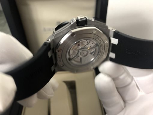 ⁦Audemars Piguet ساعة تقليد اويمر بيغيه إطار أسود بأرضية لون أبيض للرجال مقاس 42⁩ - الصورة ⁦9⁩
