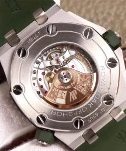 تقليد ساعة Audemars Piguet إطار أخضر بأرضية لون أخضر للرجال مقاس 42