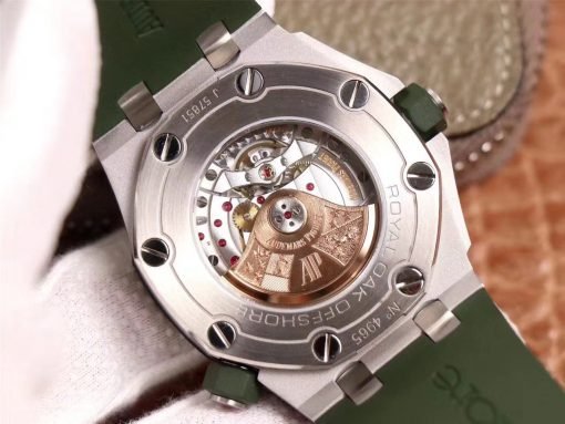 تقليد ساعة Audemars Piguet إطار أخضر بأرضية لون أخضر للرجال مقاس 42