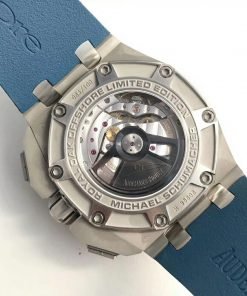 تقليد ساعة Audemars Piguet إطار أزرق بأرضية لون ازرق للرجال مقاس 42