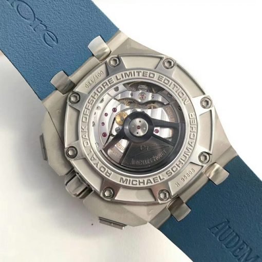 تقليد ساعة Audemars Piguet إطار أزرق بأرضية لون ازرق للرجال مقاس 42