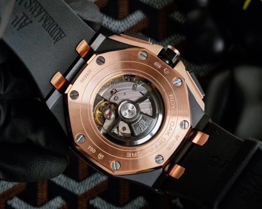 ⁦Audemars Piguet تقليد ساعة اوديمار بيغيه بأرضية وإطار باللون الأسود للرجال مقاس 42⁩ - الصورة ⁦3⁩